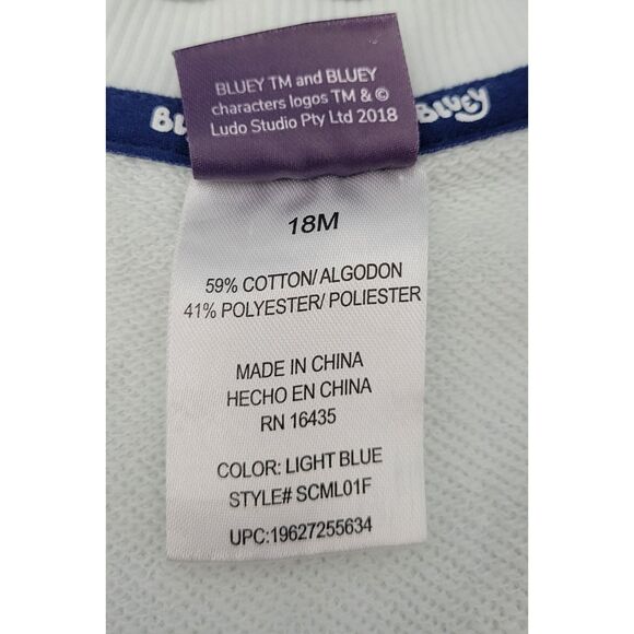 Bluey 2018 Graphic Sweatshirt & Short Set Light Blue Toddler 18M Style# SCML01F - Picture 6 of 8